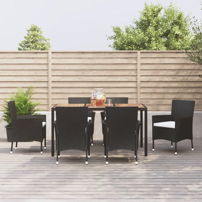 Tuinset Met Kussens Poly Rattan Zwart 7