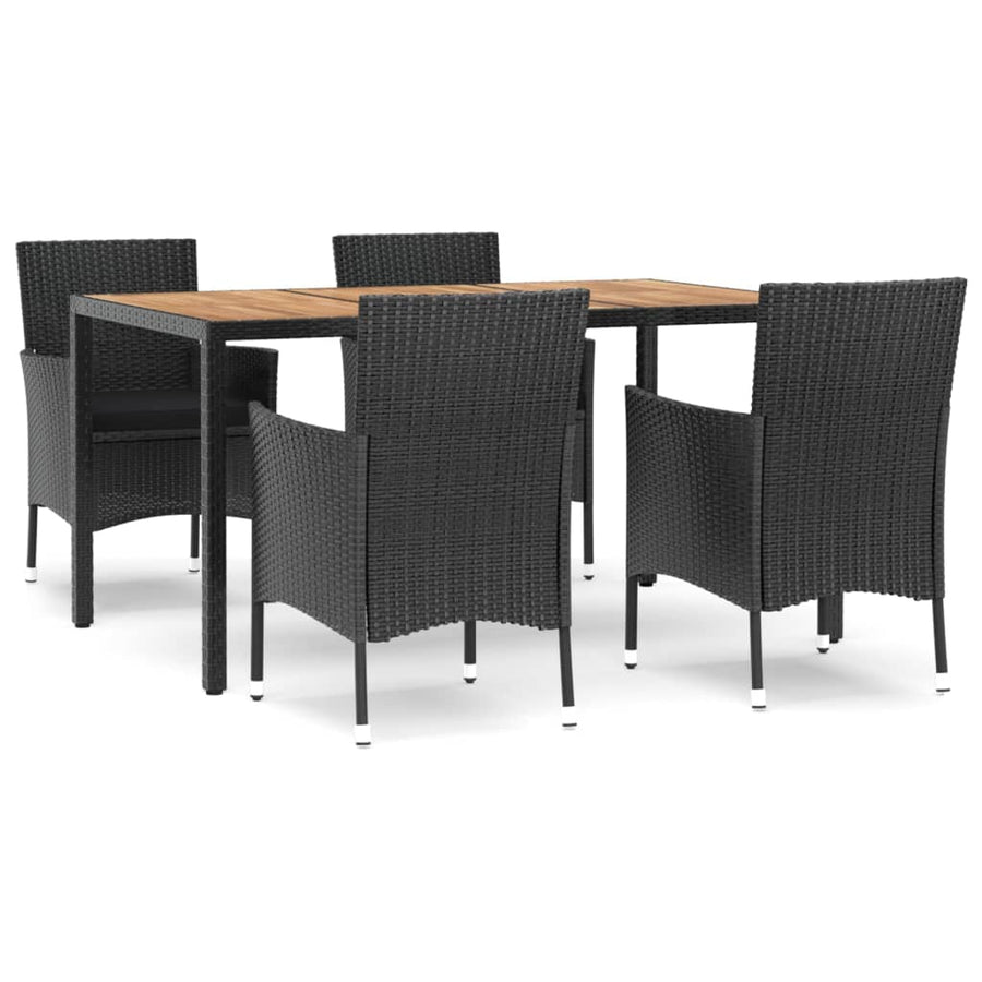 Tuinset Met Kussens Poly Rattan Zwart 5