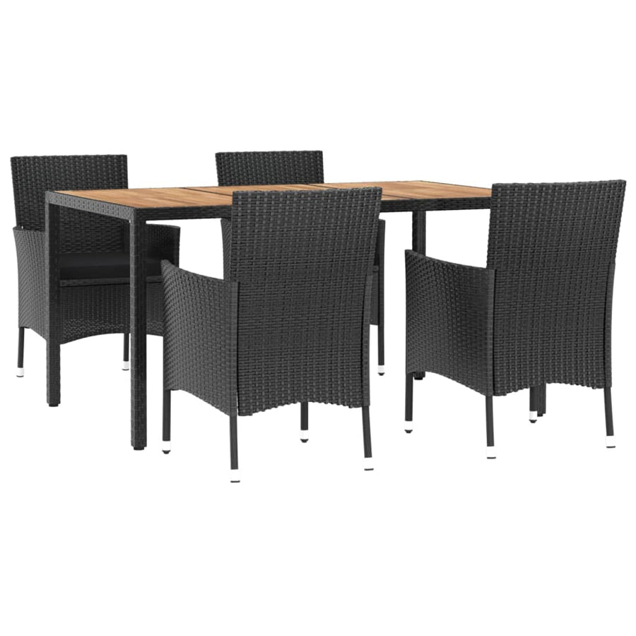Tuinset Met Kussens Poly Rattan Zwart 5