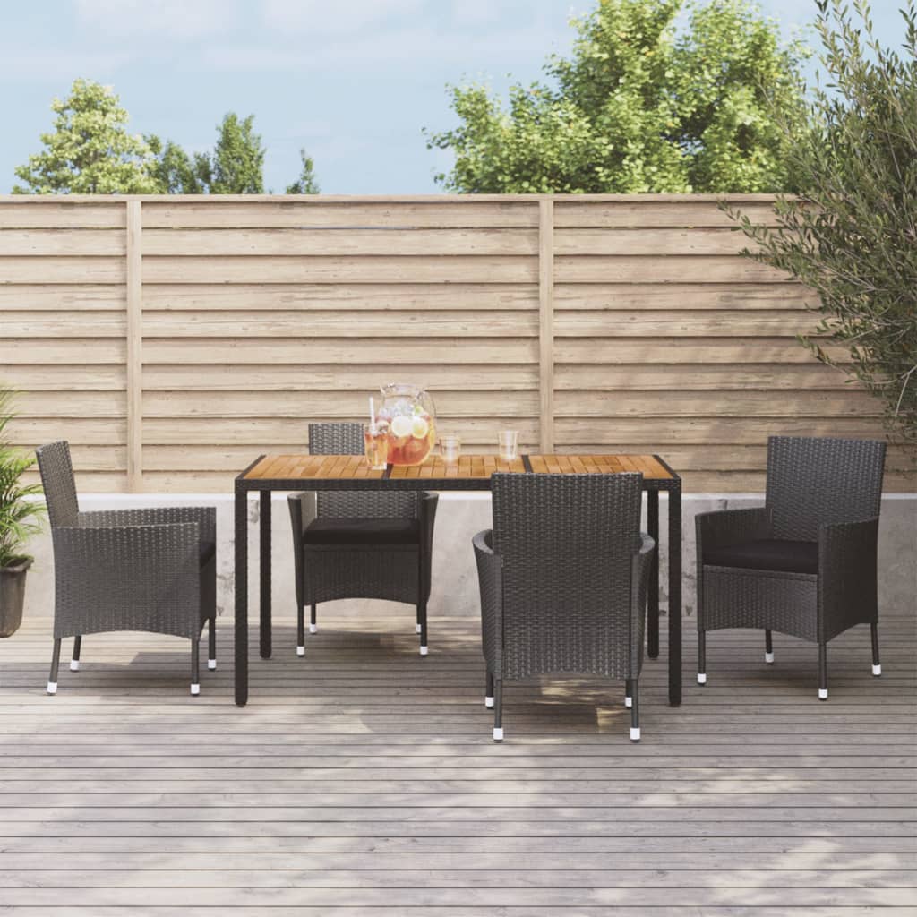 Tuinset Met Kussens Poly Rattan Zwart 5