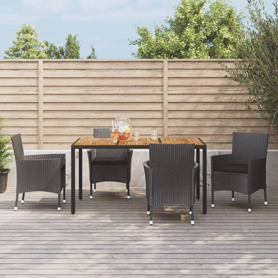 Tuinset Met Kussens Poly Rattan Zwart 5