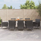 Tuinset 9-delig poly rattan zwart
