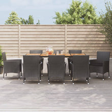9-delige Tuinset poly rattan zwart
