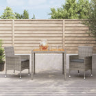 -Delige Tuinset Met Kussens Poly Rattan Grijs 3 90 cm tafellengte