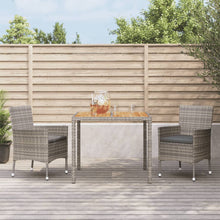 3-Delige Tuinset Met Kussens Poly Rattan Grijs 2