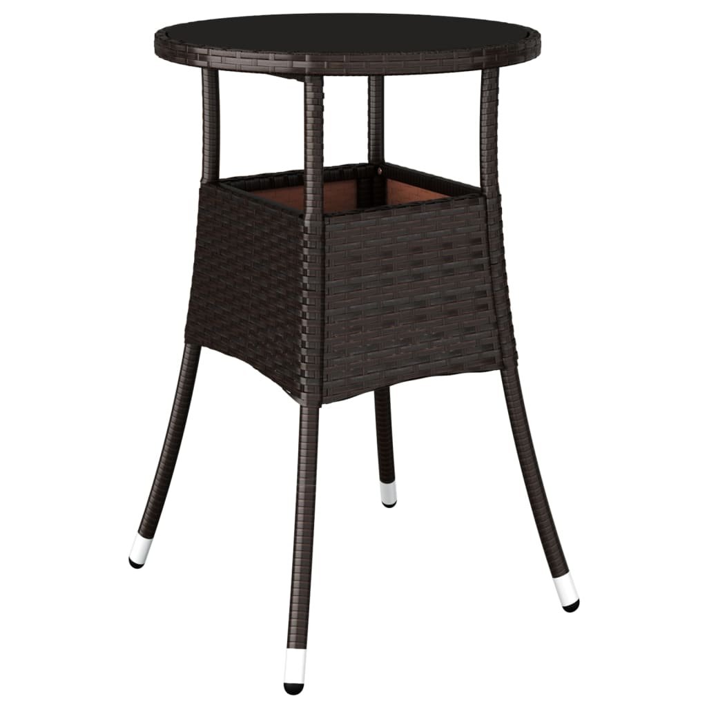 -Delige Bistroset Met Kussens Poly Rattan 5 Bruin en wit
