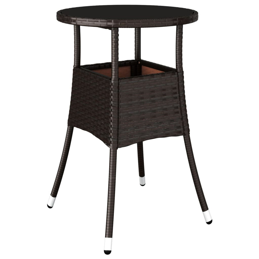 -Delige Bistroset Met Kussens Poly Rattan 5 Bruin en wit