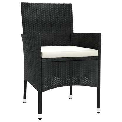 -Delige Bistroset Met Kussens Poly Rattan 3 Zwart en wit