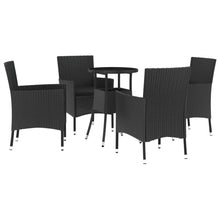 -Delige Bistroset Met Kussens Poly Rattan 5 Zwart
