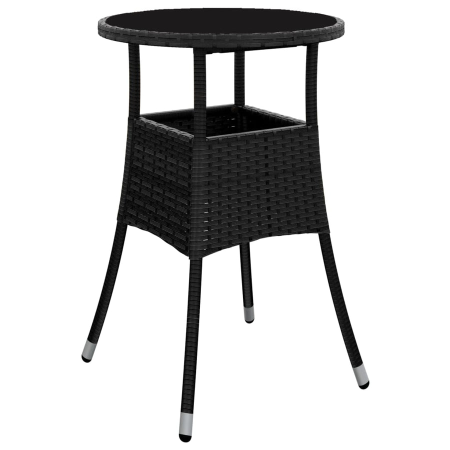-Delige Bistroset Met Kussens Poly Rattan 5 Zwart