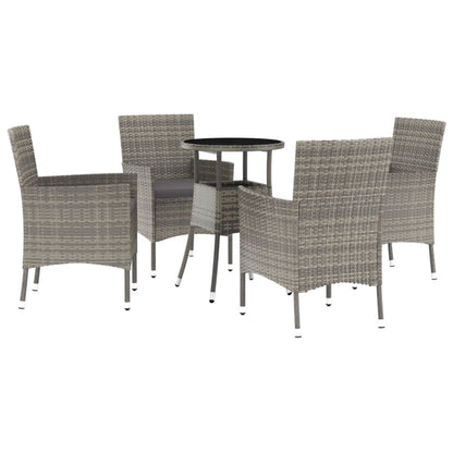 5-Delige Bistroset Met Kussens Poly Rattan 4