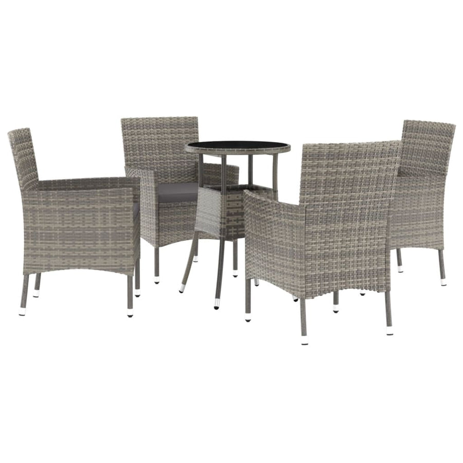 5-Delige Bistroset Met Kussens Poly Rattan 4