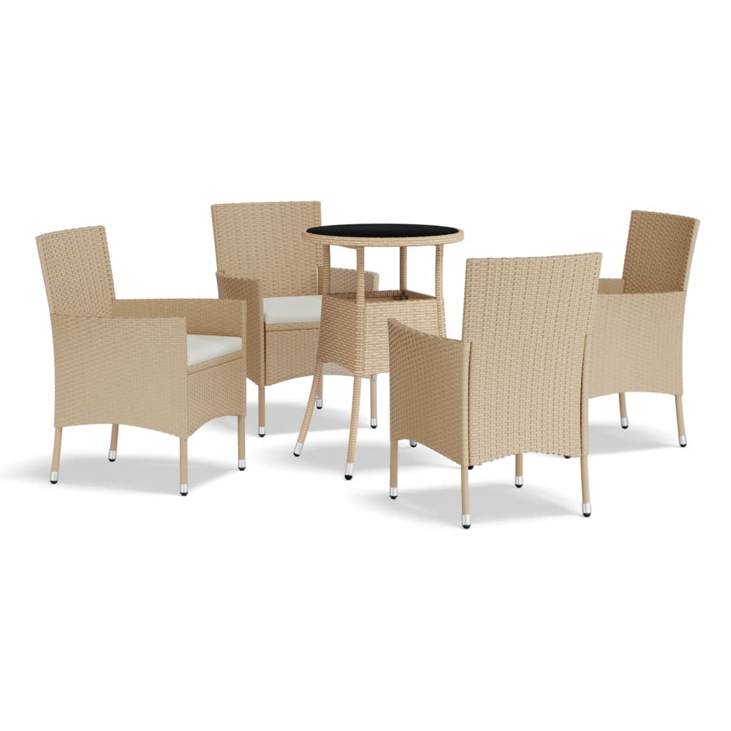 5-Delige Bistroset Met Kussens Poly Rattan 4