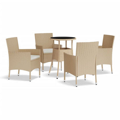 5-Delige Bistroset Met Kussens Poly Rattan 4