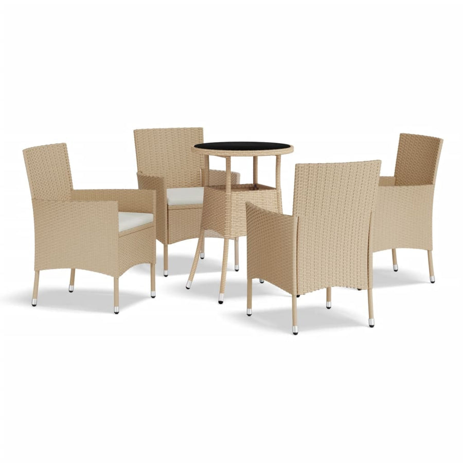5-Delige Bistroset Met Kussens Poly Rattan 4