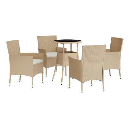 5-Delige Bistroset Met Kussens Poly Rattan 4