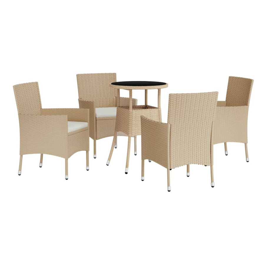 5-Delige Bistroset Met Kussens Poly Rattan 4