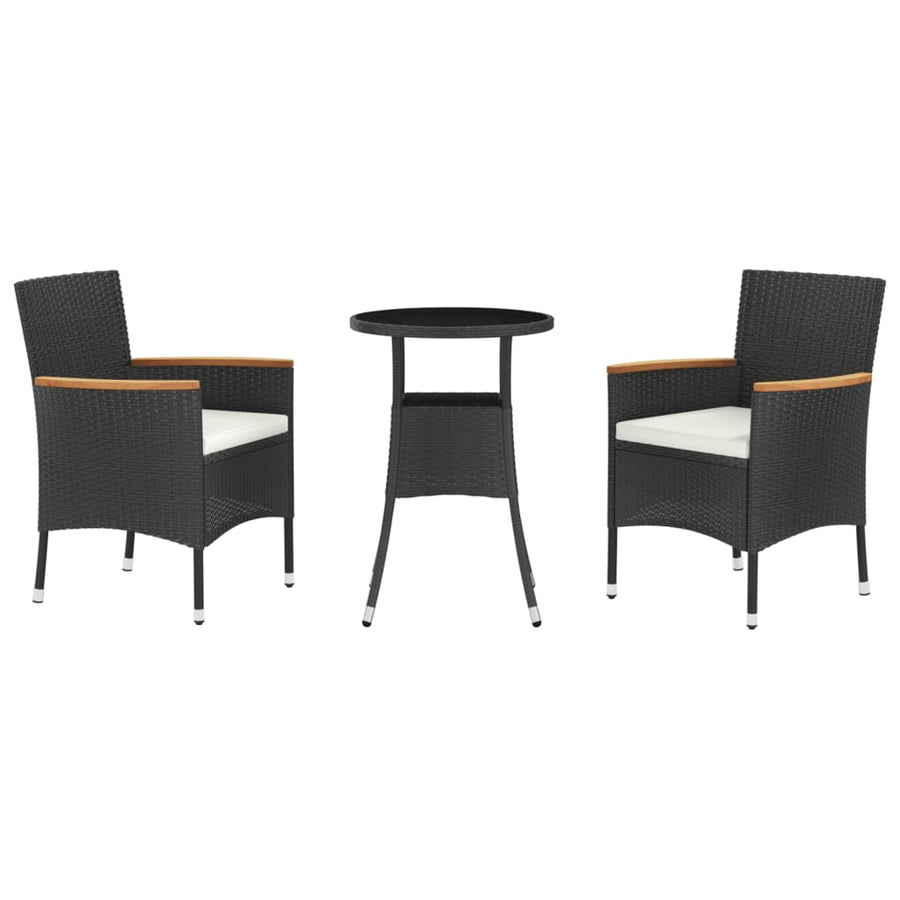 Bistroset Met Kussens Poly Rattan 3