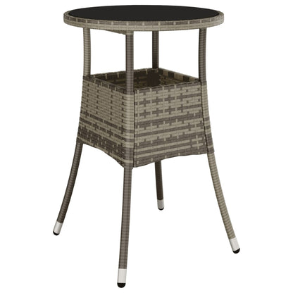 3-Delige Bistroset Met Kussens Poly Rattan Grijs 2