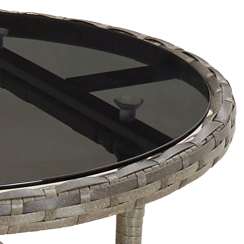 3-Delige Bistroset Met Kussens Poly Rattan Grijs 2