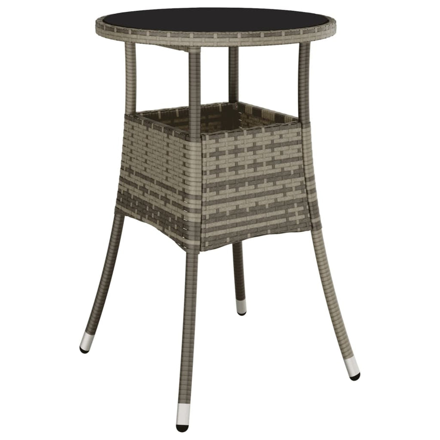5-Delige Bistroset Met Kussens Poly Rattan Grijs 4