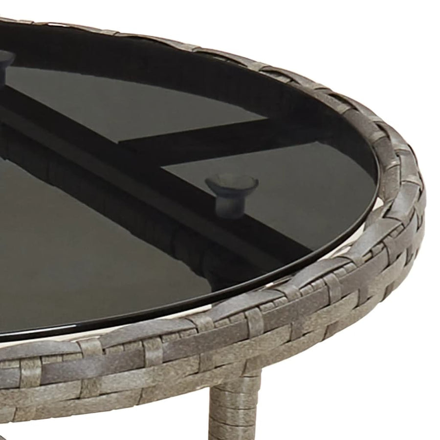 5-Delige Bistroset Met Kussens Poly Rattan Grijs 4