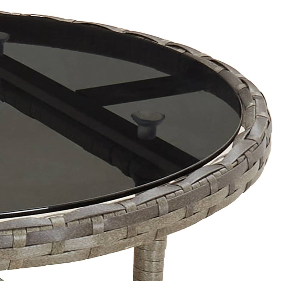 -Delige Bistroset Met Kussens Poly Rattan Zwart 5 Effen zwart