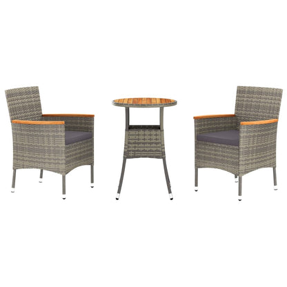 3-Delige Bistroset Met Kussens Poly Rattan 2