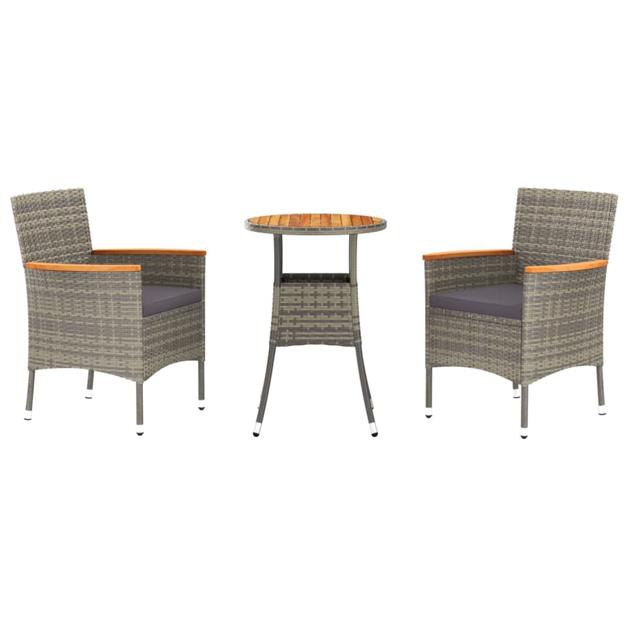 3-Delige Bistroset Met Kussens Poly Rattan 2