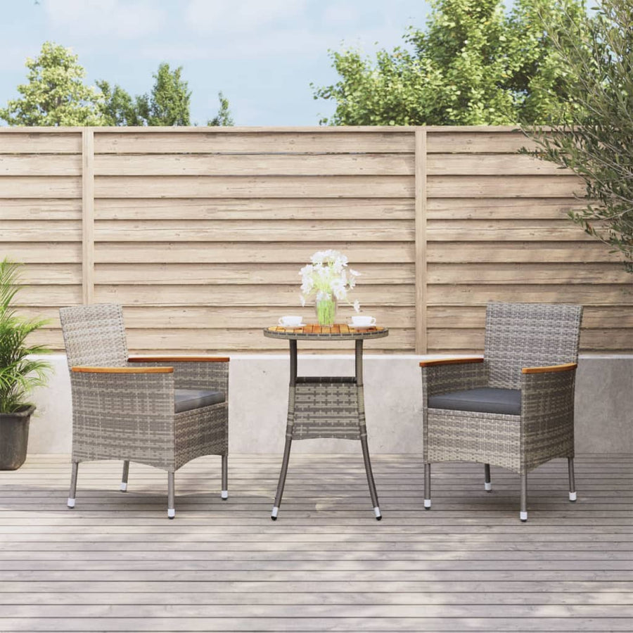 3-Delige Bistroset Met Kussens Poly Rattan 2