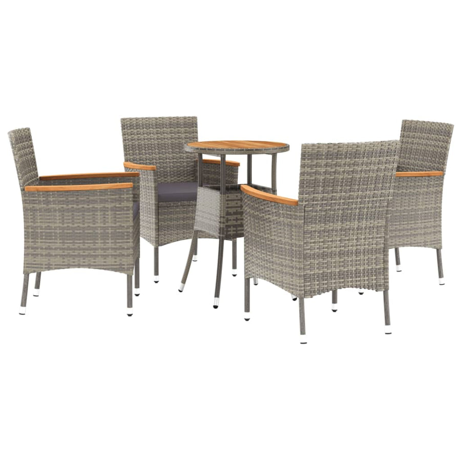 5-Delige Bistroset Met Kussens Poly Rattan 4