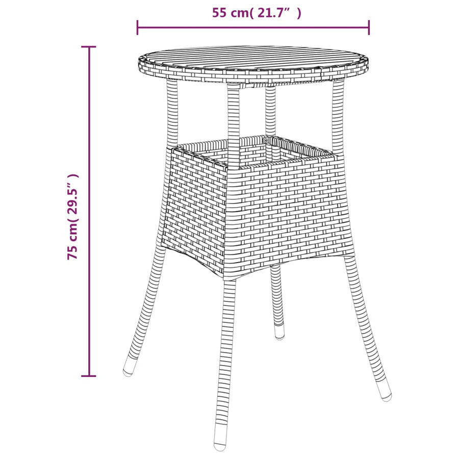 5-Delige Bistroset Met Kussens Poly Rattan 4