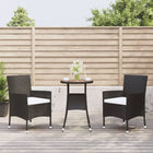 -Delige Bistroset Met Kussens Poly Rattan 3 Zwart en crème