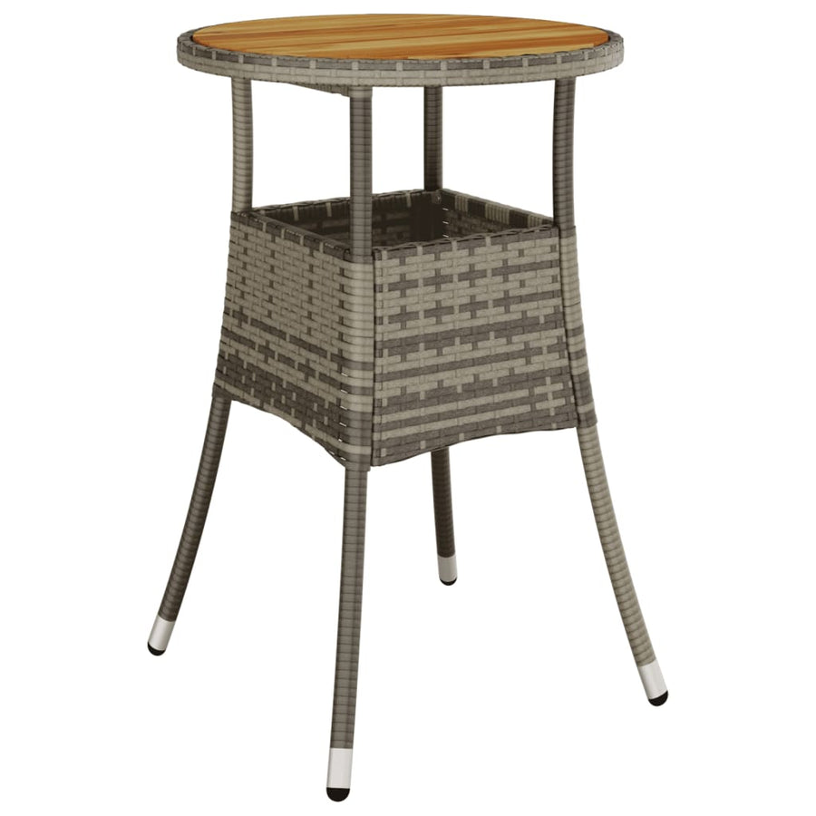 -Delige Bistroset Met Kussens Poly Rattan Grijs 3 Donkergrijs