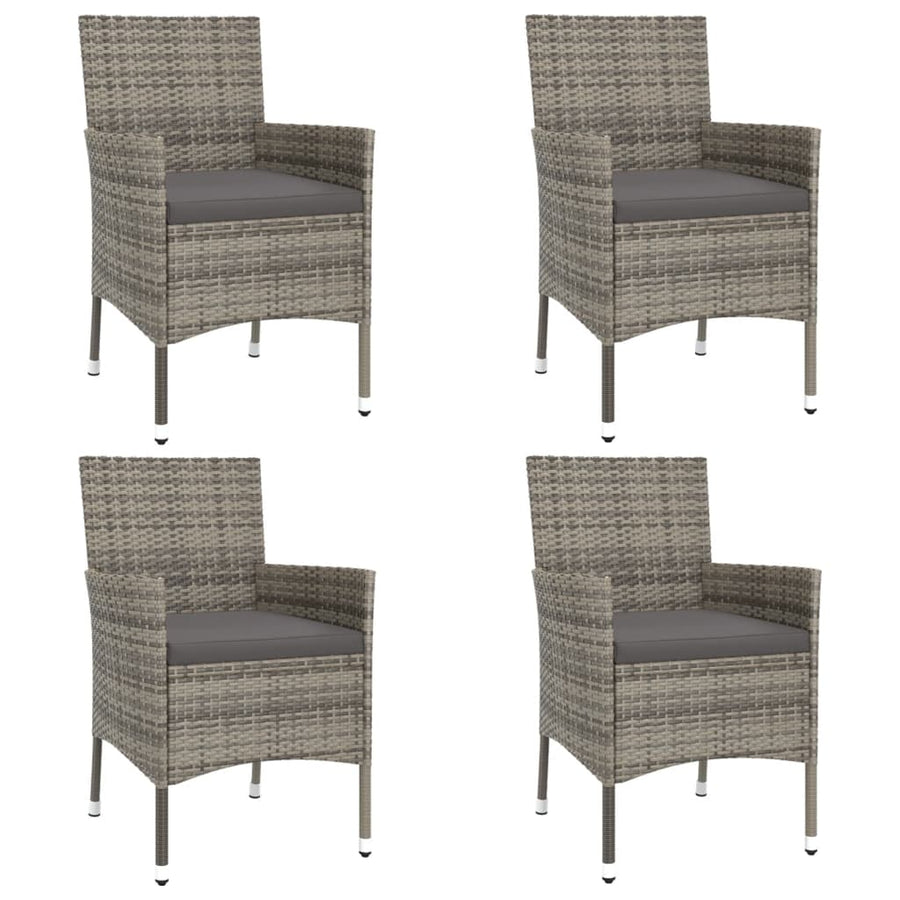 5-Delige Bistroset Met Kussens Poly Rattan Grijs 4