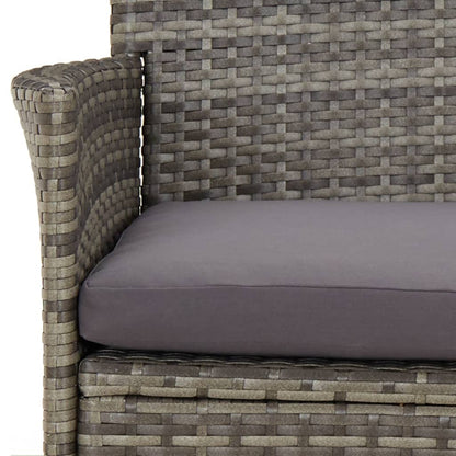 5-Delige Bistroset Met Kussens Poly Rattan Grijs 4