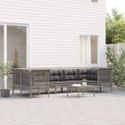 -Delige Loungeset Met Kussens Poly Rattan Grijs 8