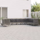 0-Delige Loungeset Met Kussens Poly Rattan Grijs 5x hoek + 5x midden