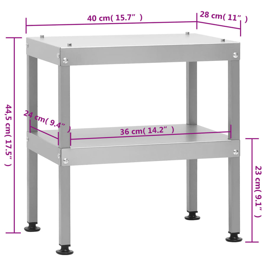 BBQ-rookoven met tafel gegalvaniseerd staal 2 44.5 x 29 x 110 cm