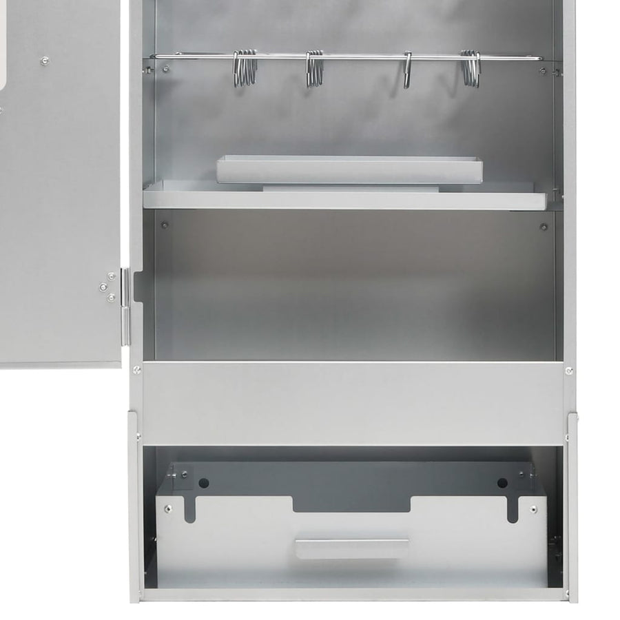 BBQ-rookoven met tafel gegalvaniseerd staal 2 44.5 x 29 x 110 cm