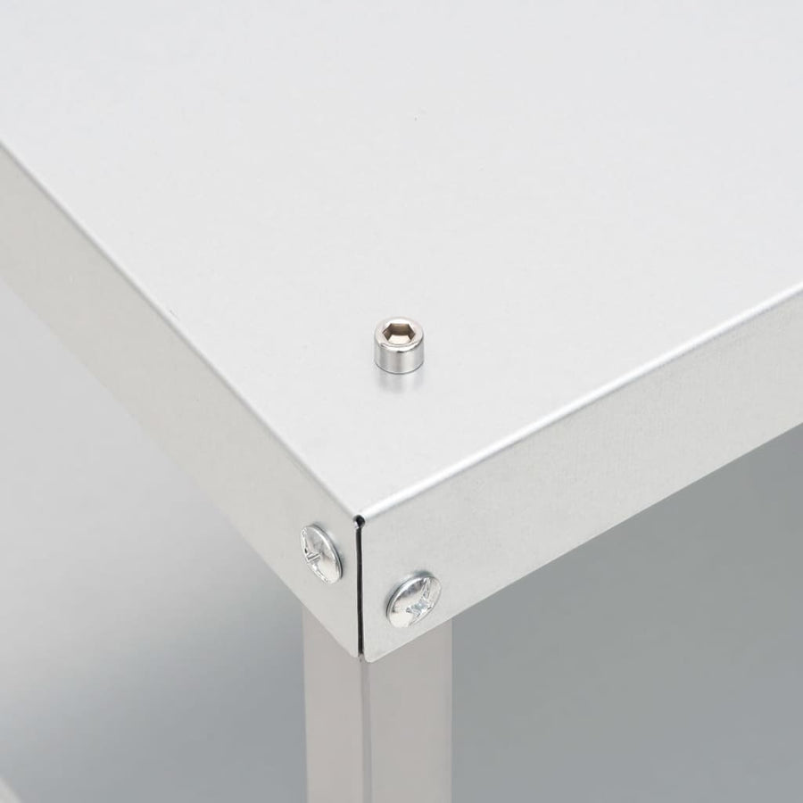 BBQ-rookoven met tafel gegalvaniseerd staal 2 44.5 x 29 x 110 cm
