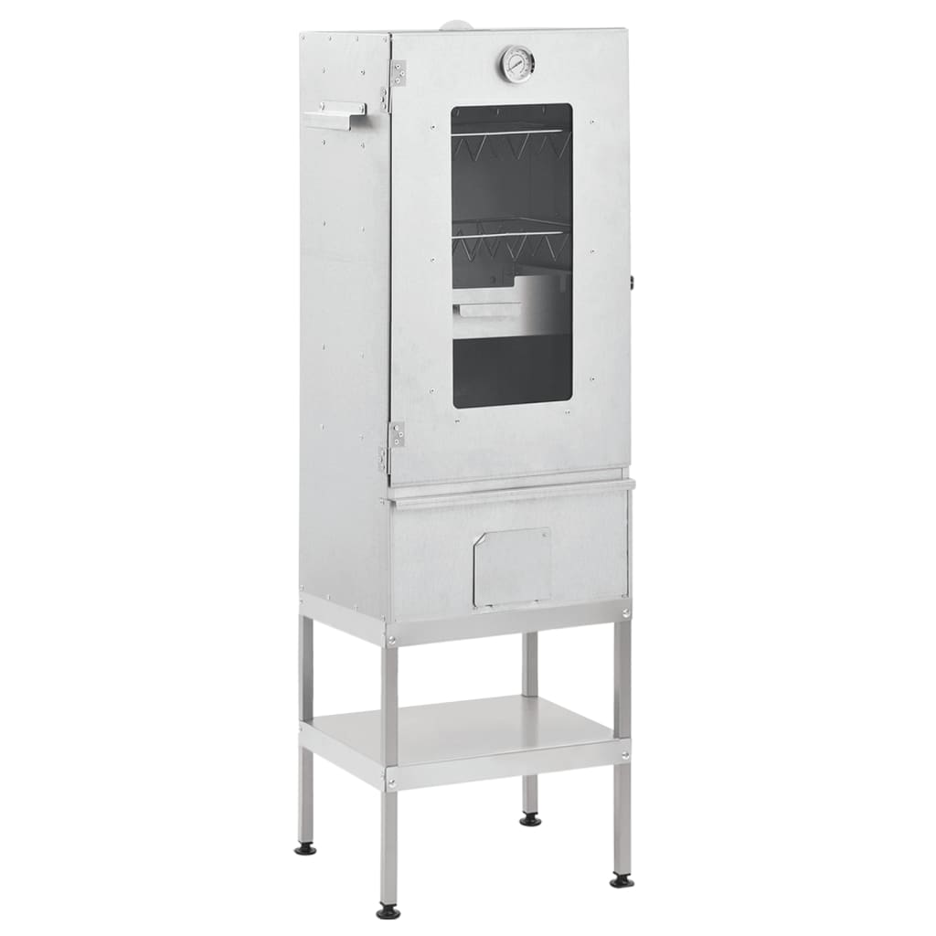 Bbq-Rookoven Met Tafel Gegalvaniseerd Staal 2 44.5 x 29 x 83 cm Met raam