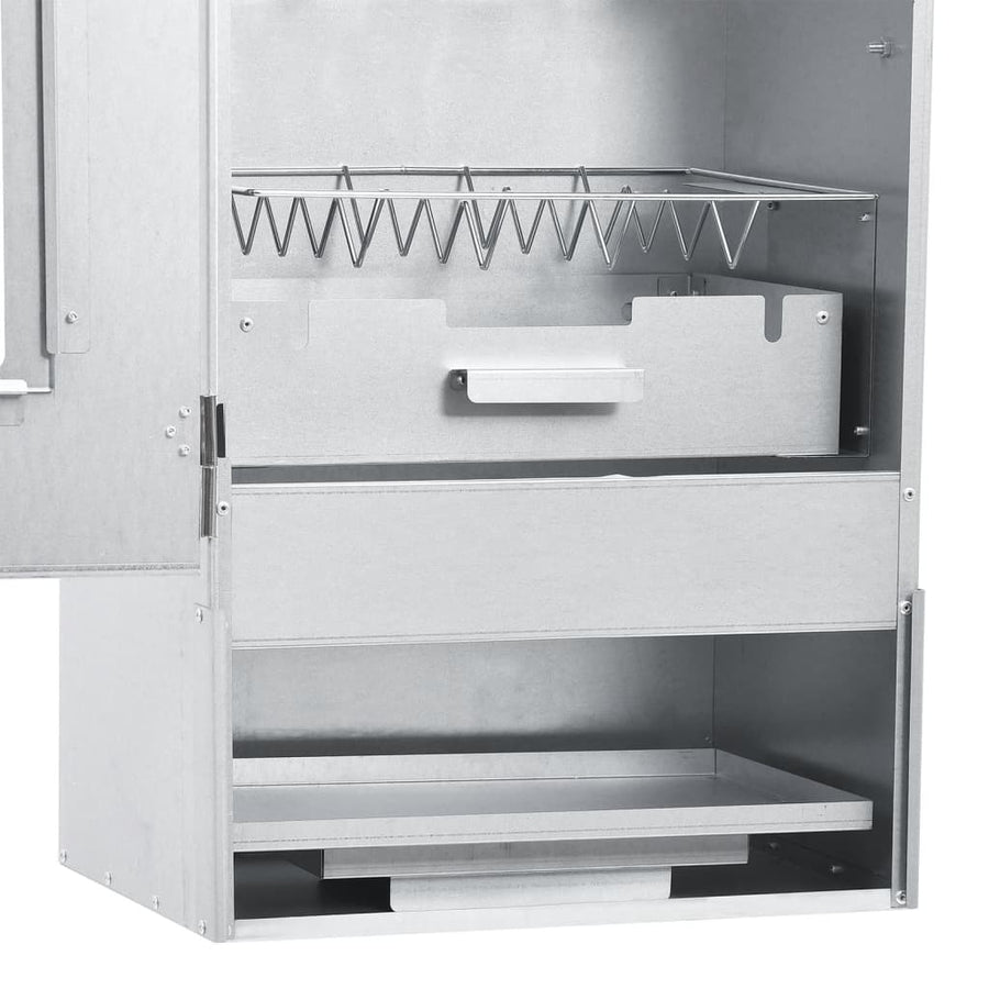 Bbq-Rookoven Met Tafel Gegalvaniseerd Staal 2 44.5 x 29 x 83 cm Met raam