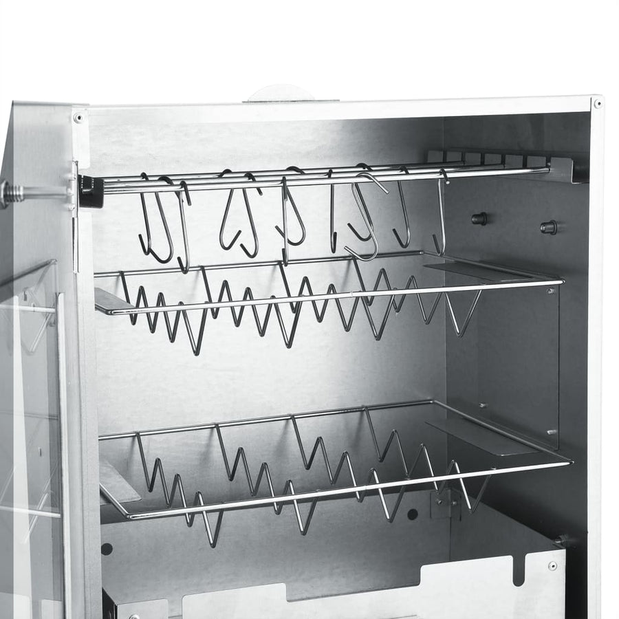 Bbq-Rookoven Met Tafel Gegalvaniseerd Staal 2 44.5 x 29 x 83 cm Met raam