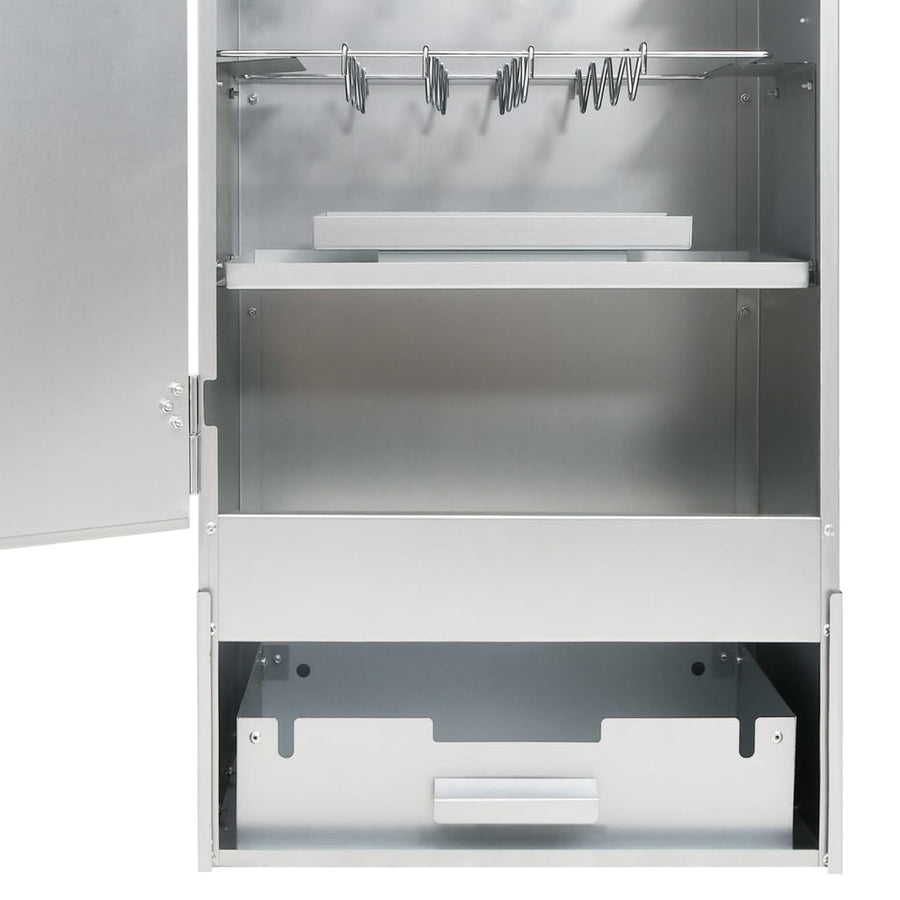 BBQ-rookoven met tafel gegalvaniseerd staal 2 44.5 x 29 x 110 cm