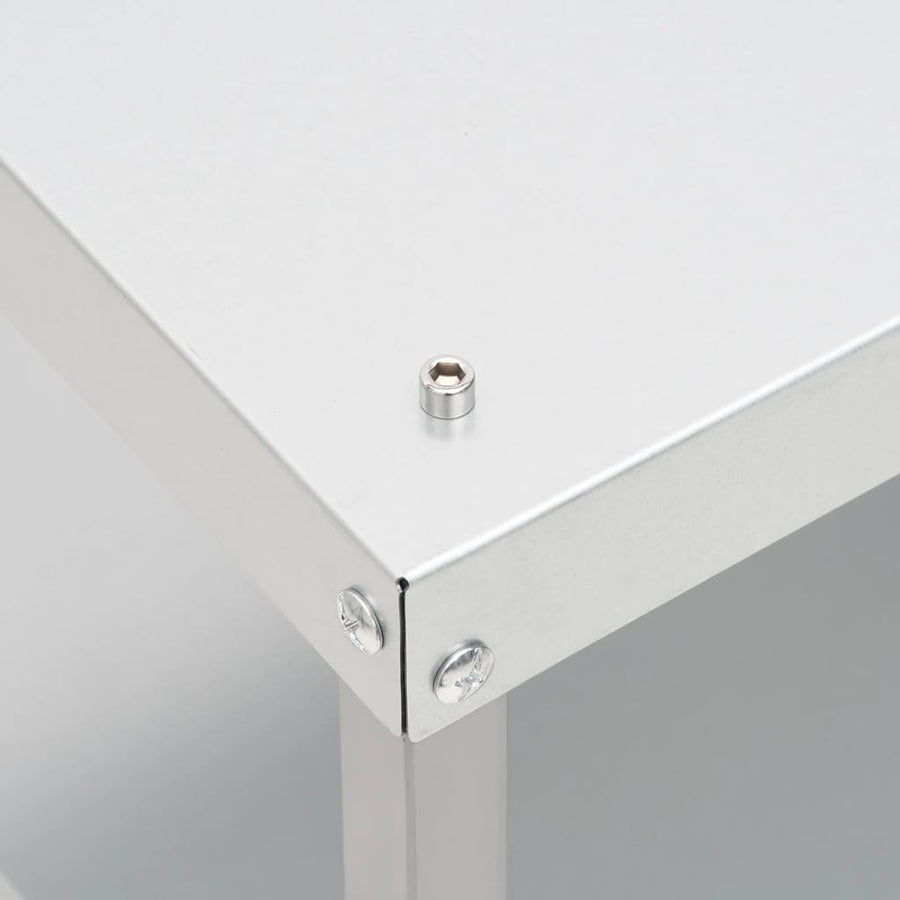 BBQ-rookoven met tafel gegalvaniseerd staal 2 44.5 x 29 x 110 cm