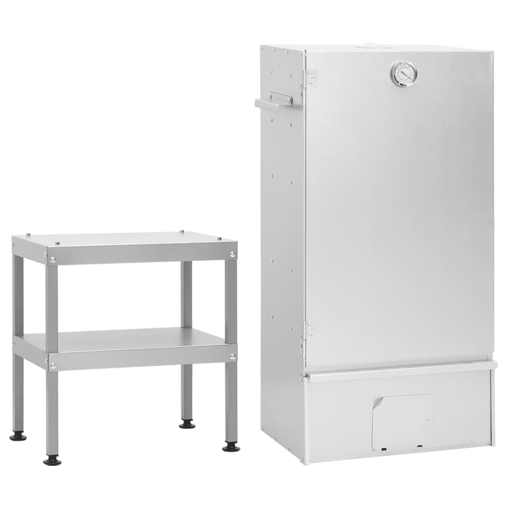 Bbq-Rookoven Met Tafel Gegalvaniseerd Staal 2 44.5 x 29 x 83 cm Zonder raam