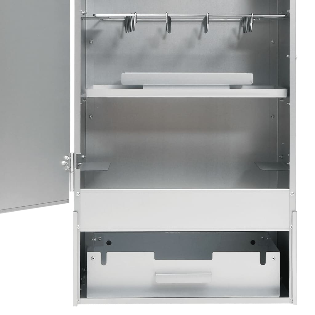 Bbq-Rookoven Met Tafel Gegalvaniseerd Staal 2 44.5 x 29 x 83 cm Zonder raam