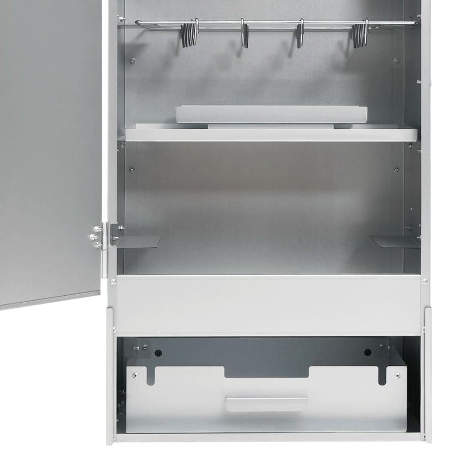 Bbq-Rookoven Met Tafel Gegalvaniseerd Staal 2 44.5 x 29 x 83 cm Zonder raam