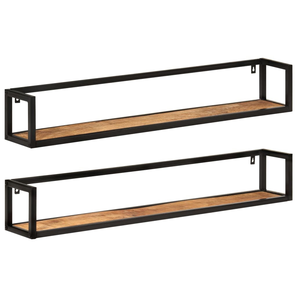 Wandschappen 110X17X17 Cm Massief Mangohout En Ijzer 110 cm